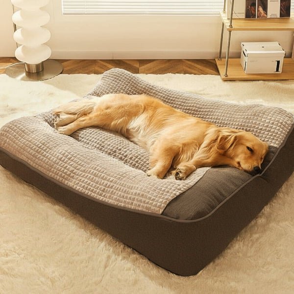 Spacious Anti-Scratch Dog Bed with Orthopedic Neck Support