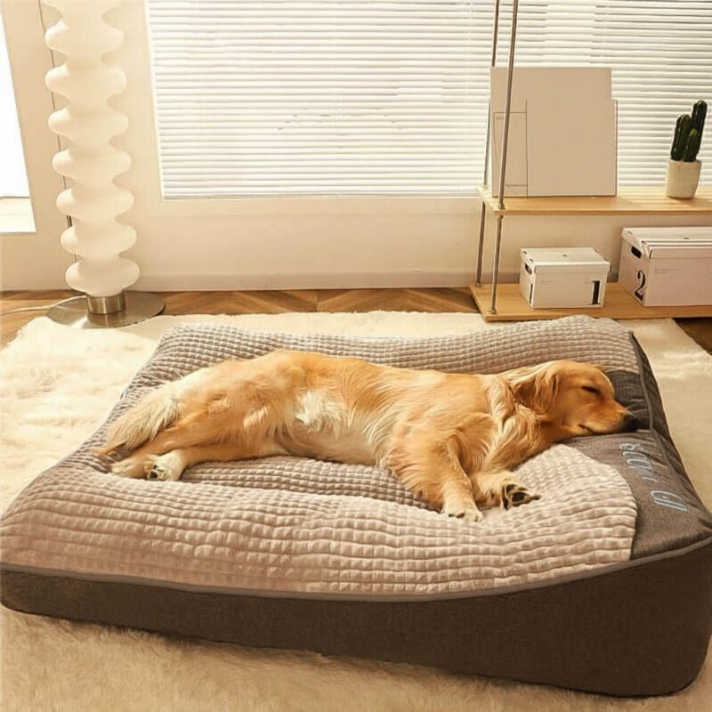 Spacious Anti-Scratch Dog Bed with Orthopedic Neck Support