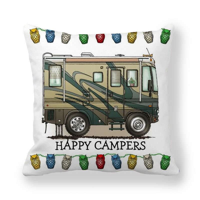 Owl Print Camping Cushion Cover for Comfortable Outdoor Decor