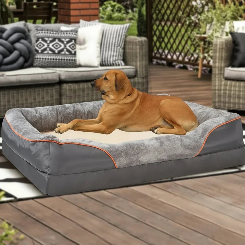 Elevated Waterproof Dog Bed with Premium Memory Foam Support