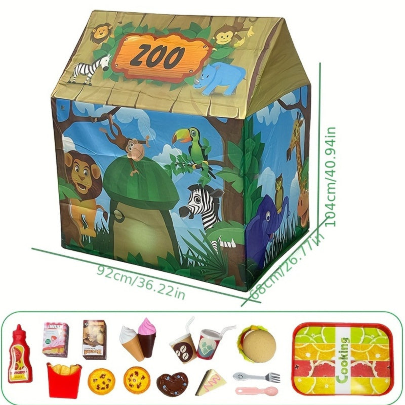 Jungle Explorer Playhouse with Fun Burger Meal Set