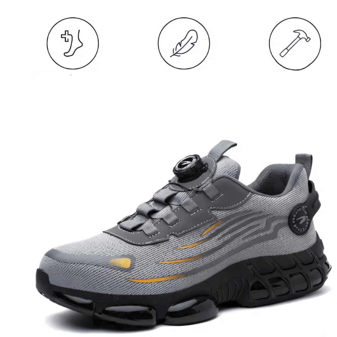 ErgoGuard Steel Toe Work Shoes with Custom Comfort Technology