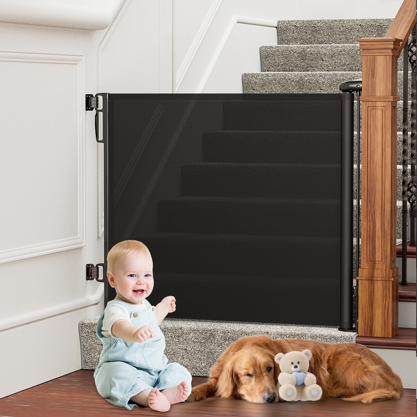 GuardianFlex Retractable Safety Barrier for Kids and Pets