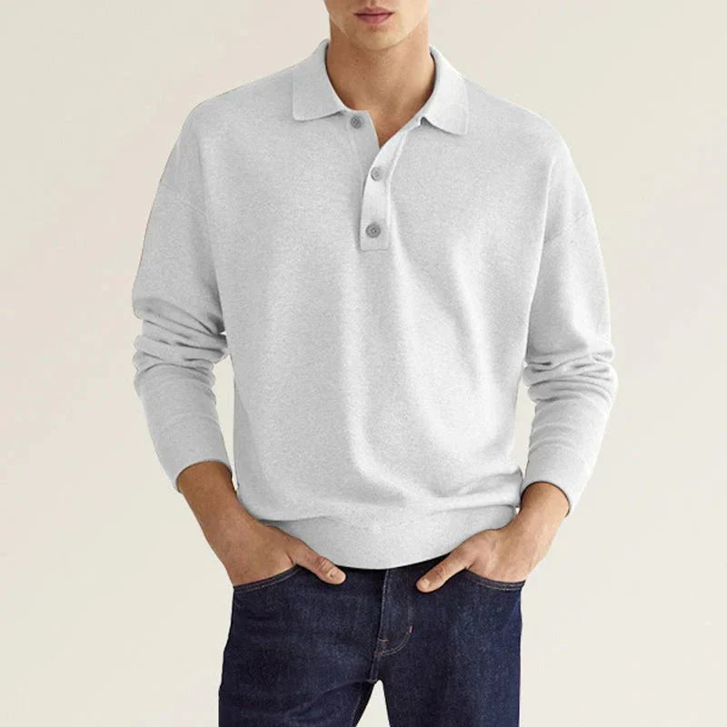 Men's Long Sleeve Casual Polo Shirt