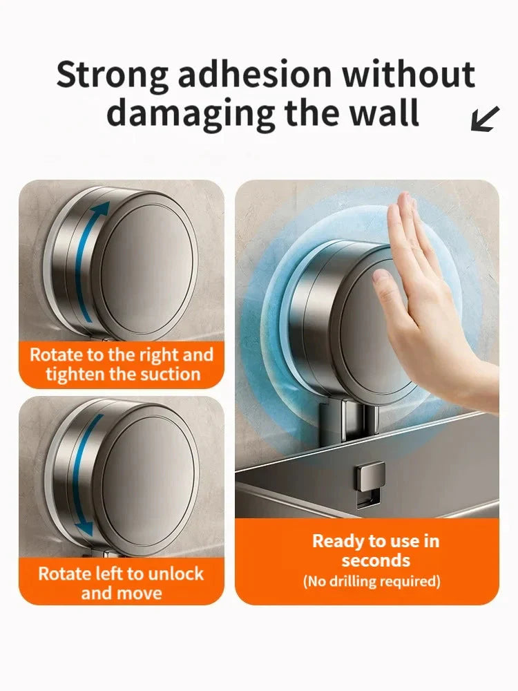 Suction Cup Shower Shelf | No Drill | Draining Rack