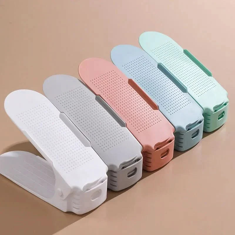Space-Saving Shoe Organizer Set with Adjustable Stacking Design