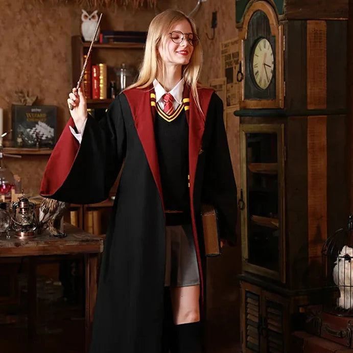 Enchanting Wizard Costume Ensemble with Robe, Wand & More