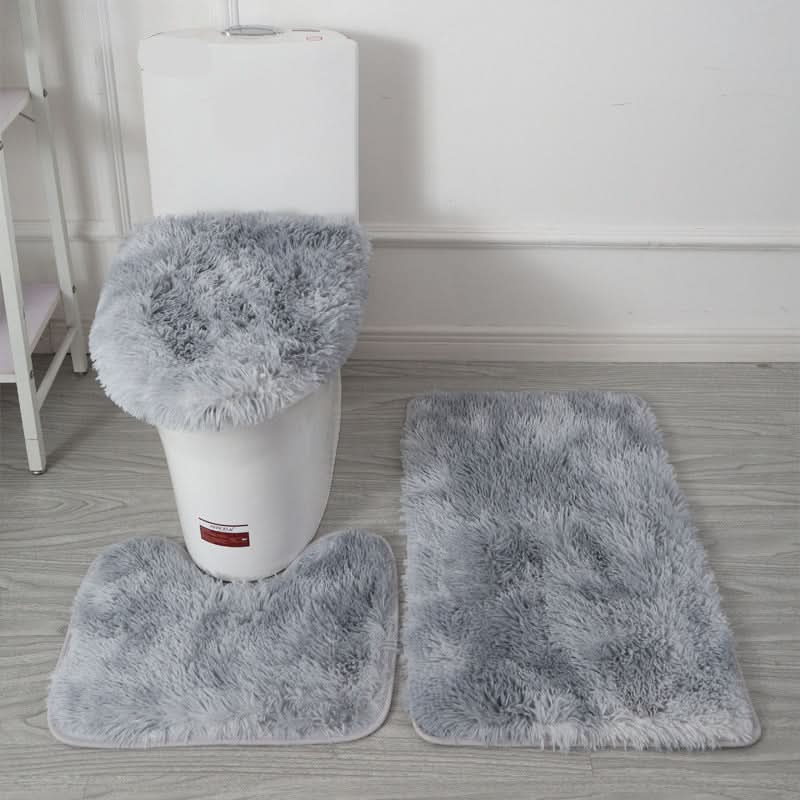 Elegant Toilet Seat Cover and Bath Mat Set in Soft Design