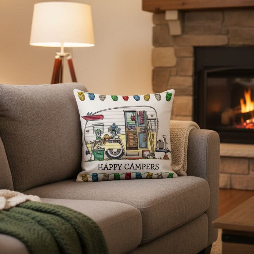 Owl Print Camping Cushion Cover for Comfortable Outdoor Decor