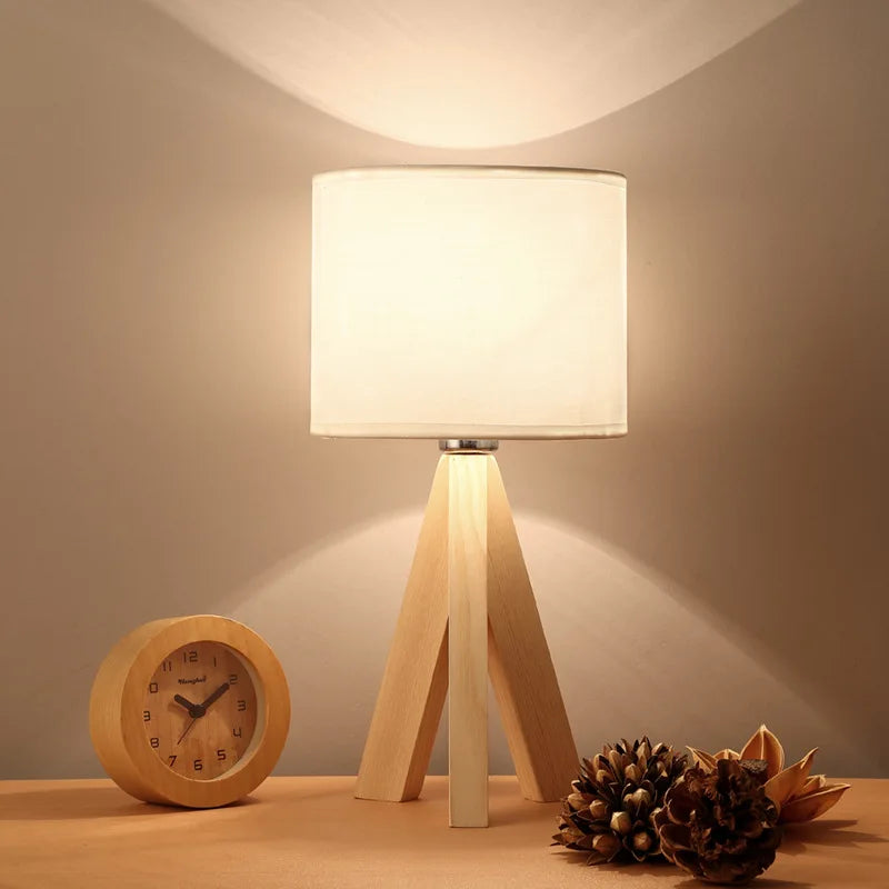 Elegant Nordic Lamp with Solid Wood Base for Cozy Lighting
