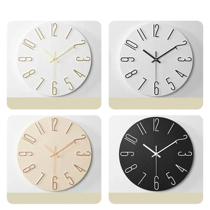 Minimalist Round Wall Clock with Silent Mechanism