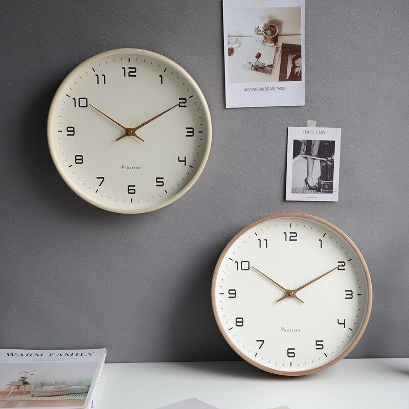 Nordic Charm Wooden Wall Clock with Sleek Design