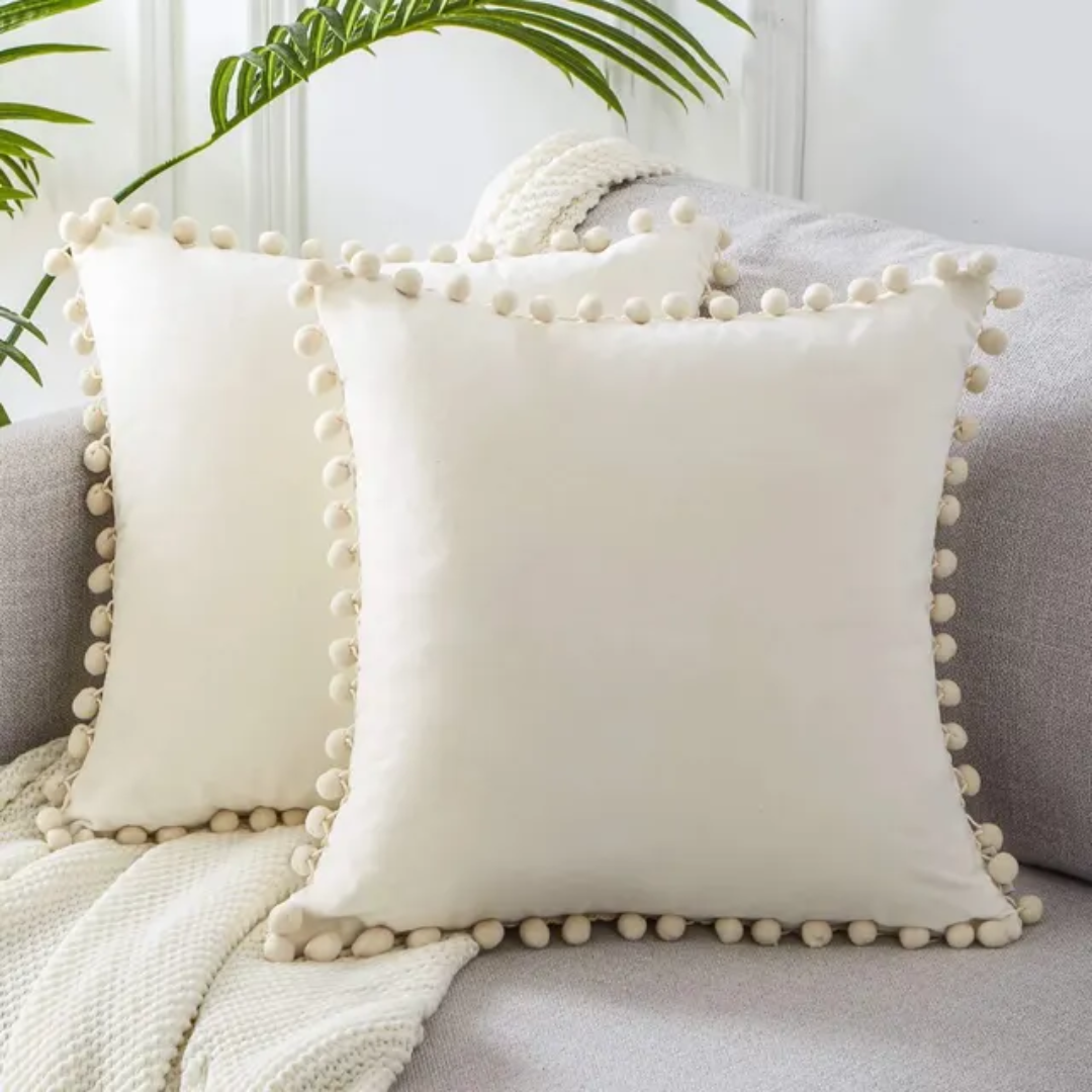 Set of 2 Cozy Cotton-Linen Pillow Covers in Modern Design