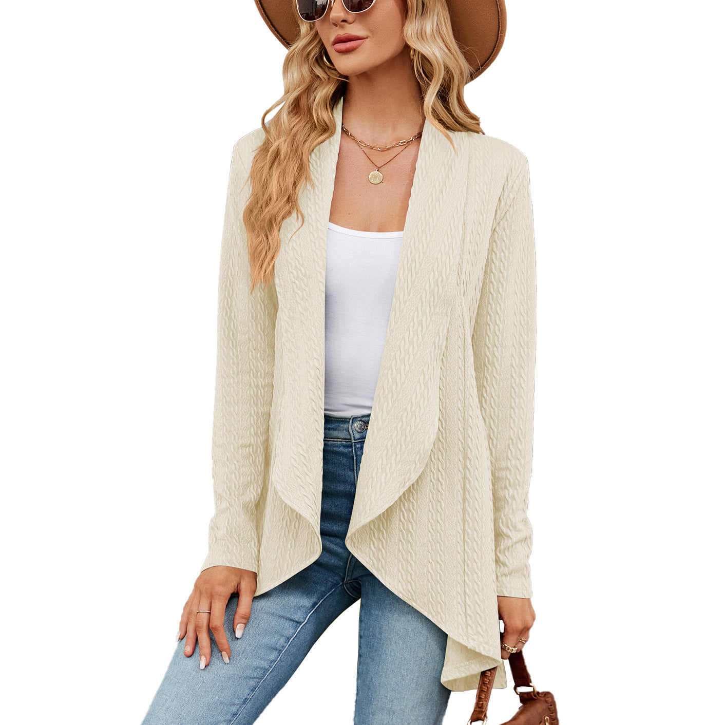 Women's Long Sleeve Jacket in Solid Color