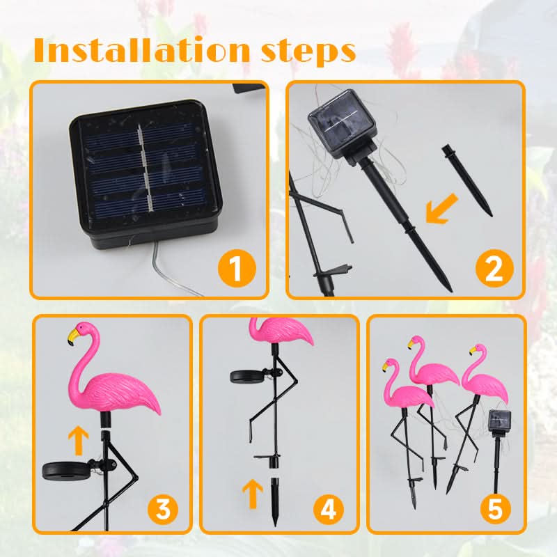 Solar Garden Light in Flamingo Design for Outdoor Decoration