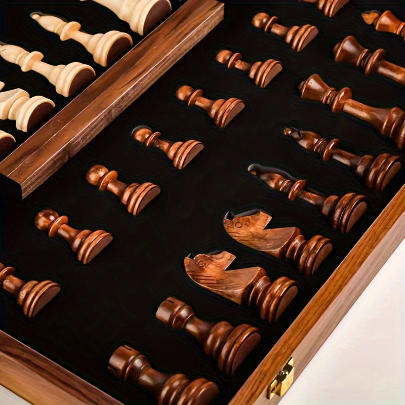 Wooden Chess Set | Solid Wood Chessboard | Classic Design