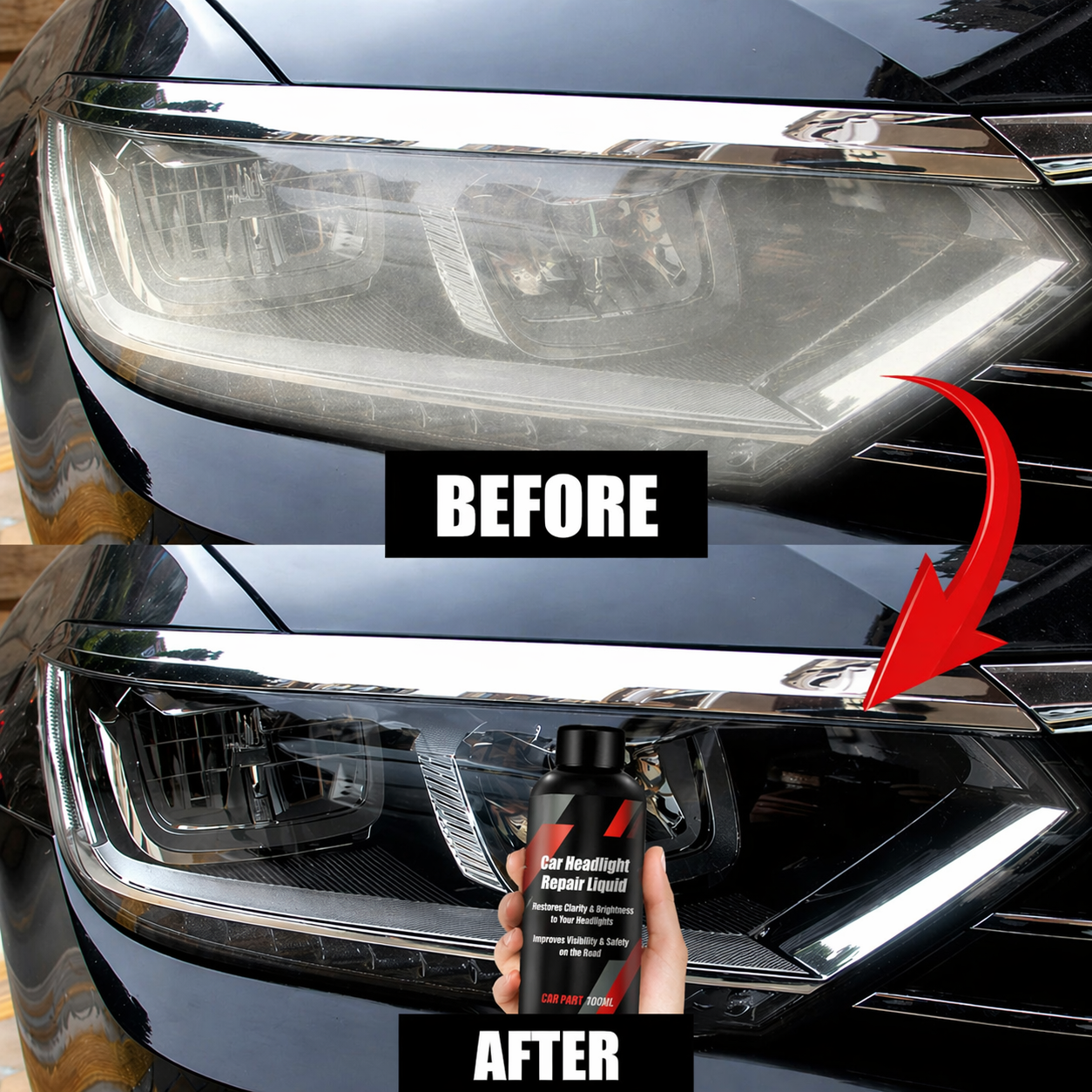 Headlight Restoration Fluid | Removes Yellowing | Instant Clarity | UV Protection