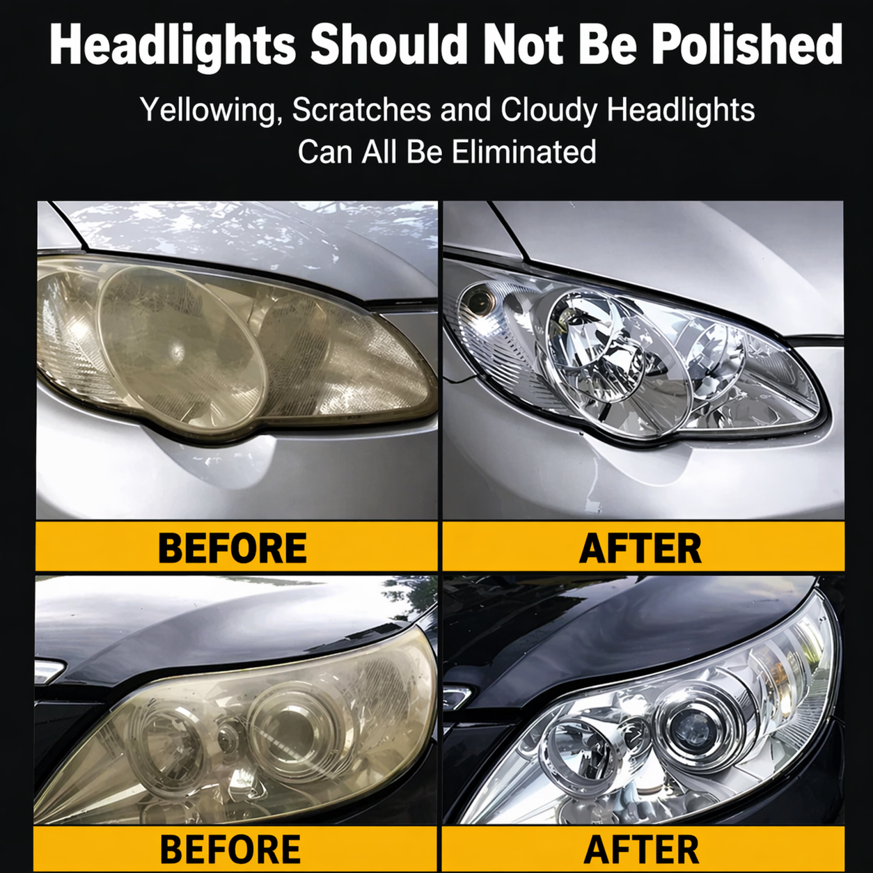 Headlight Restoration Fluid | Removes Yellowing | Instant Clarity | UV Protection