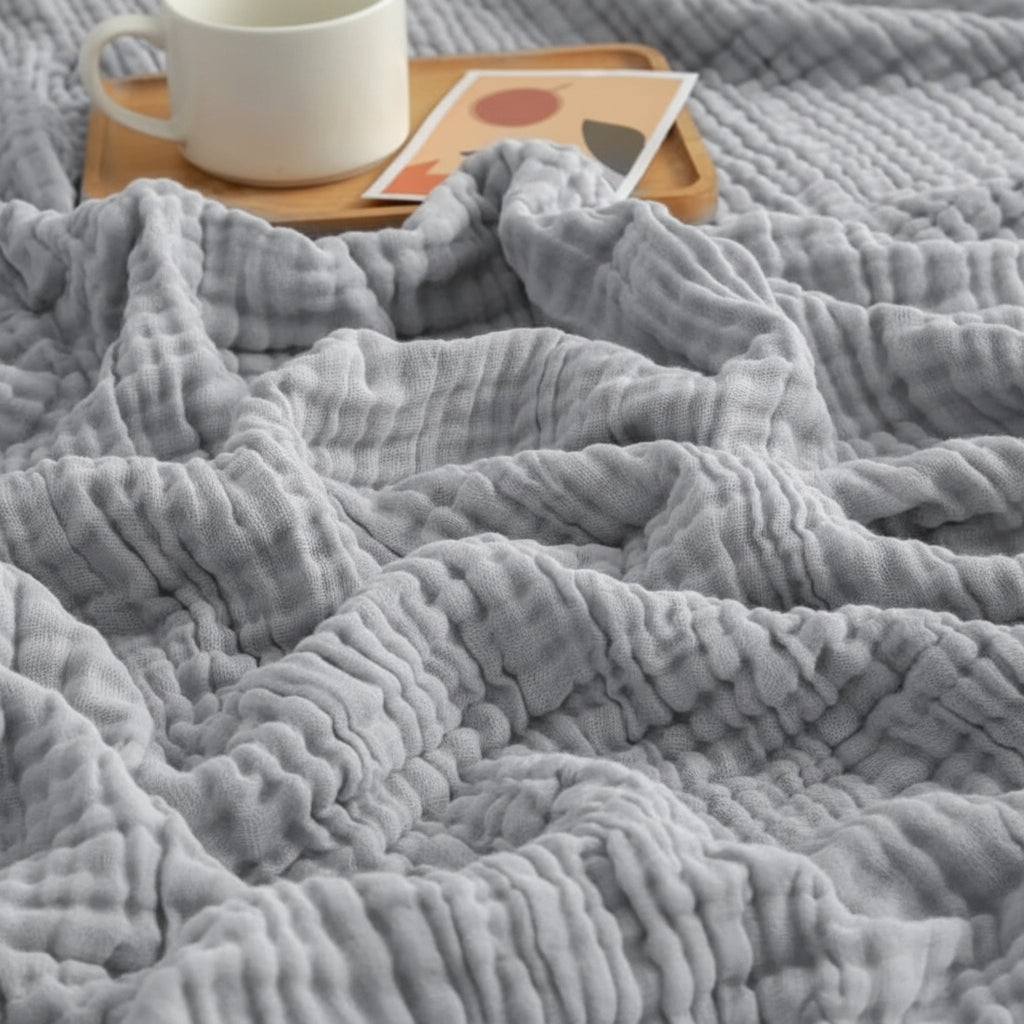 BreezyComfort - Ultra-Light Cotton Blanket for Year-Round Relaxation