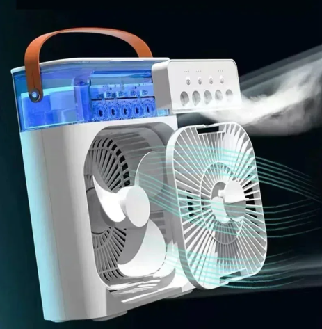Versatile Desktop Air Cooler with Humidifier and LED Light