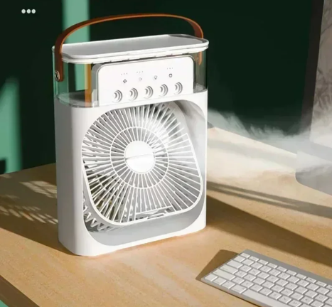Versatile Desktop Air Cooler with Humidifier and LED Light