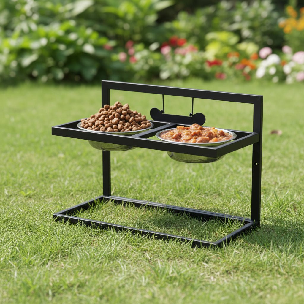 Elevated Dining Station for Large Dogs to Promote Healthy Eating