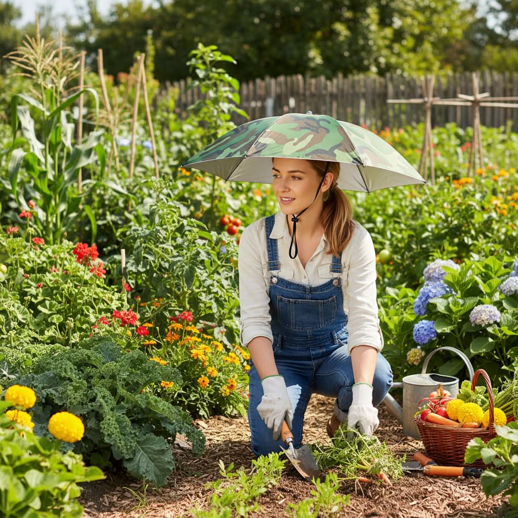 Hands-Free Umbrella Hat for Sun Protection – Lightweight Outdoor Gear
