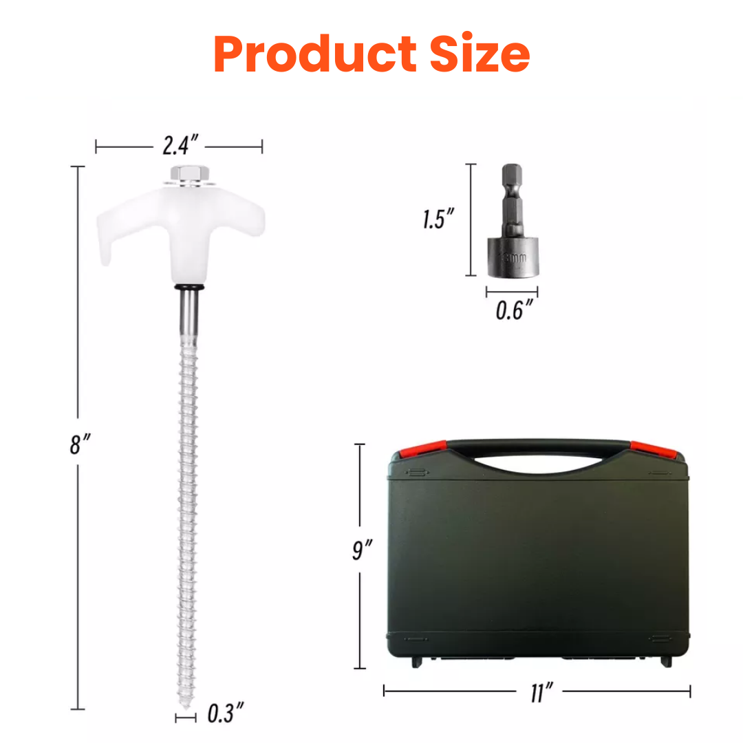 Secure Ground Steel Tent Anchors – 12 Pack for Reliable Camping