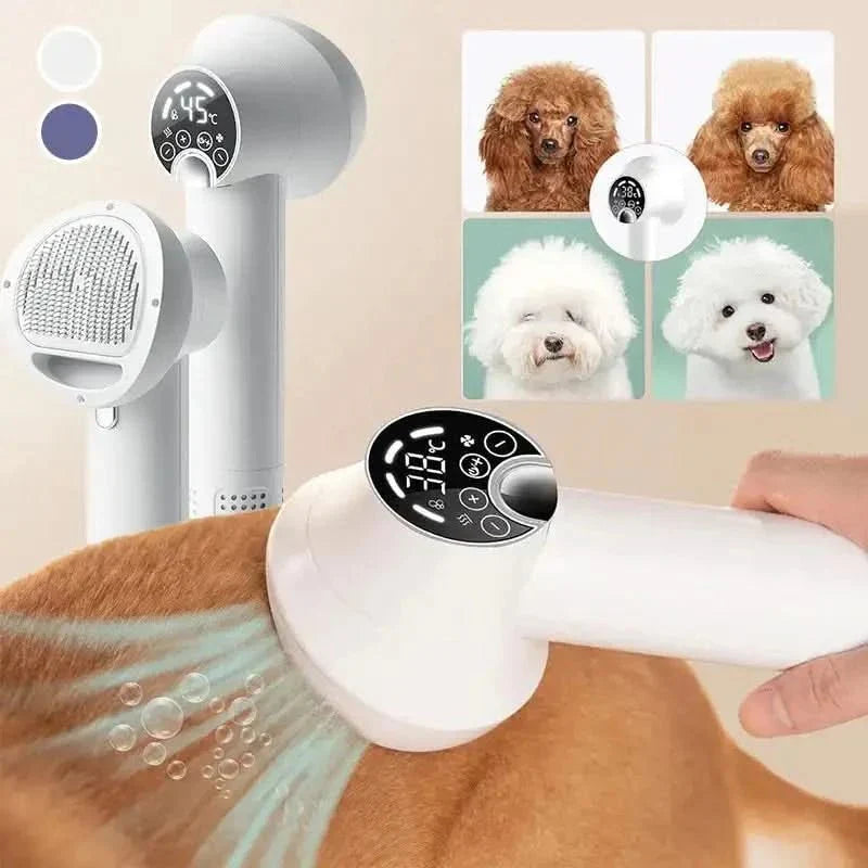 Dual-Action Pet Dryer and Brush for Effortless Grooming