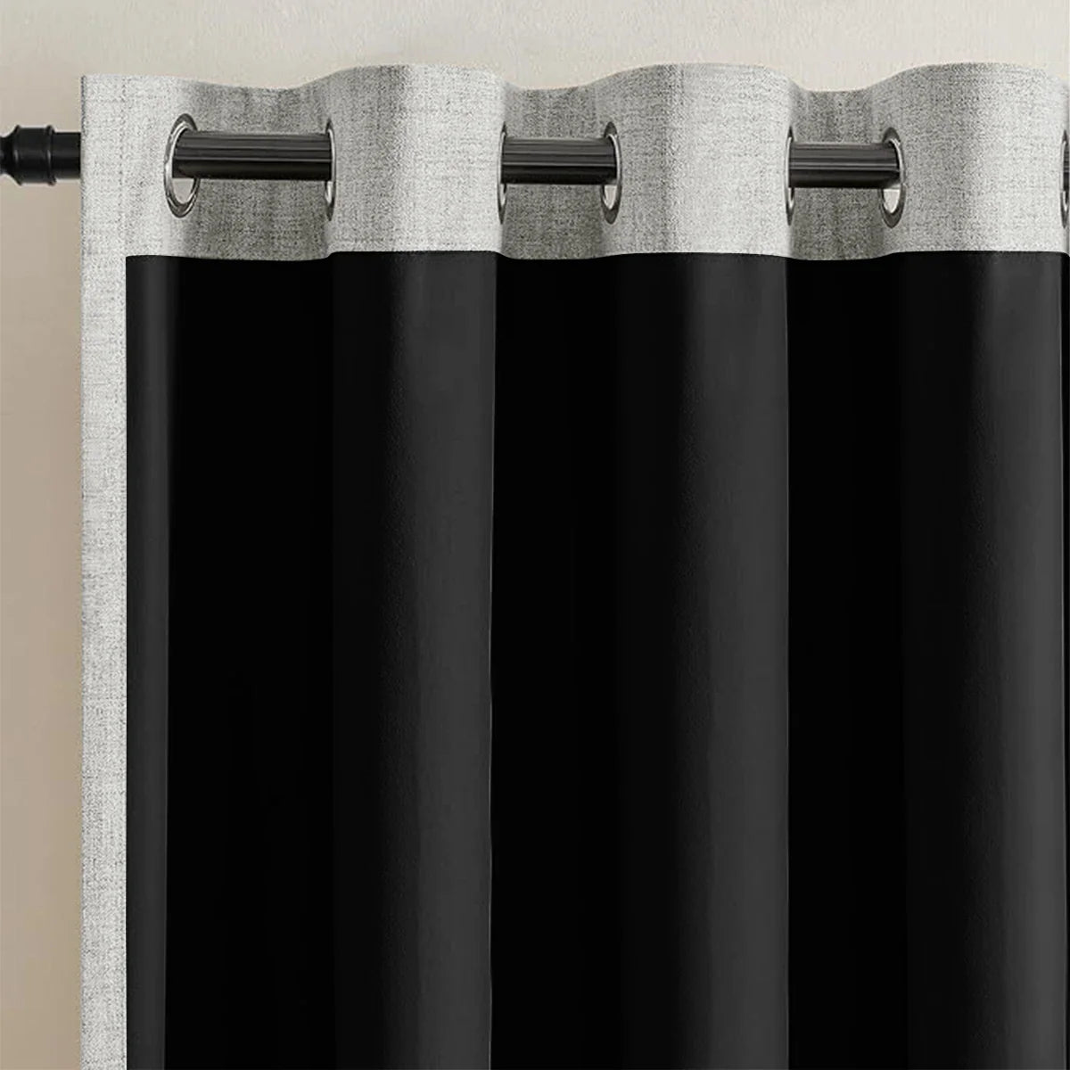 SereneShade – 2 Panel Complete Light-Blocking Linen Curtains