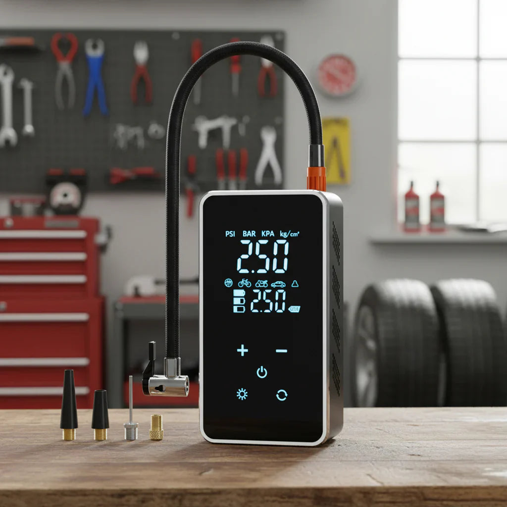 Compact Cordless Tire Inflator with Touchscreen Control – 150psi