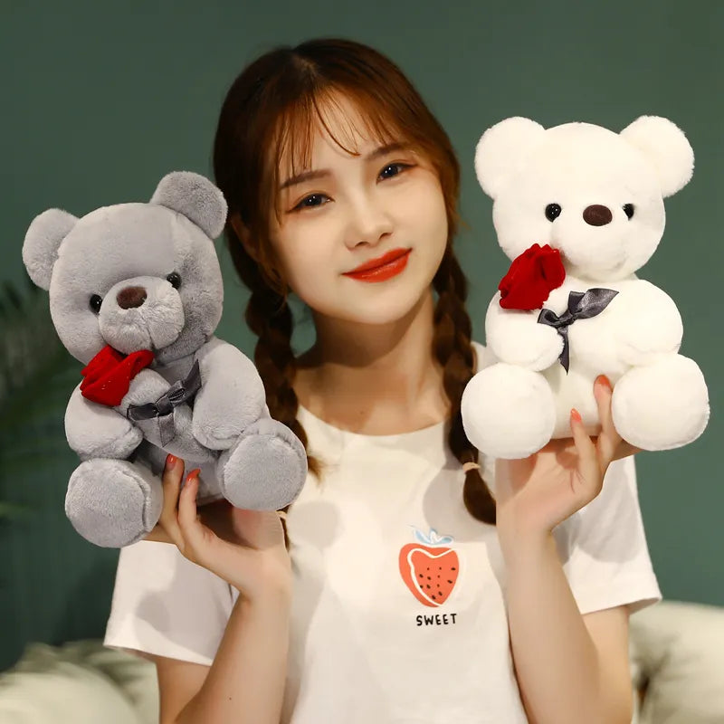 Endearing Plush Bear with Everlasting Rose