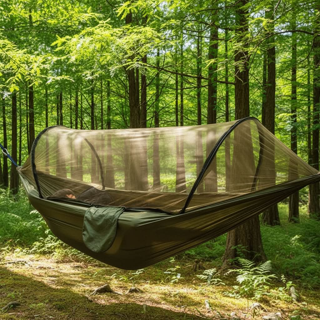 Camping Hammock with Mosquito Net for Outdoor Relaxation