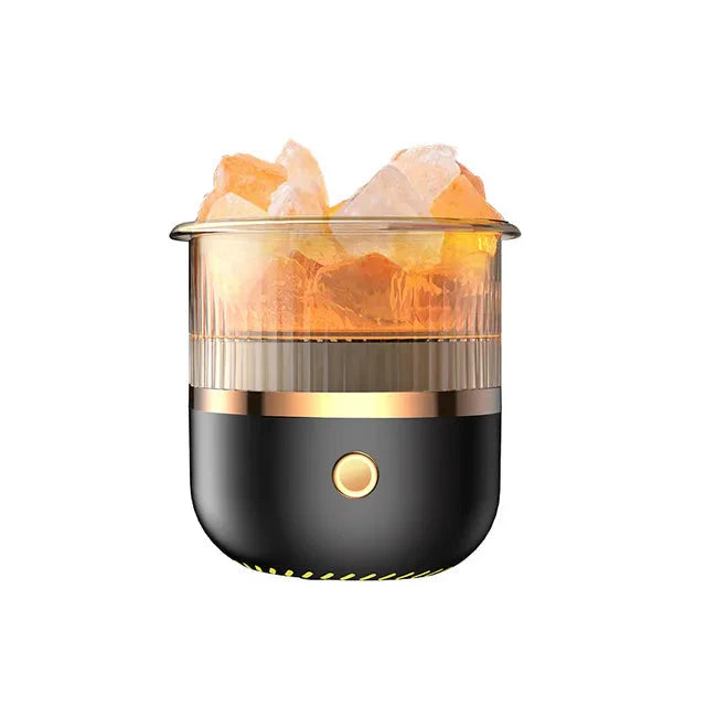 Himalayan Crystal Salt Lamp with LED Light and Diffuser Function