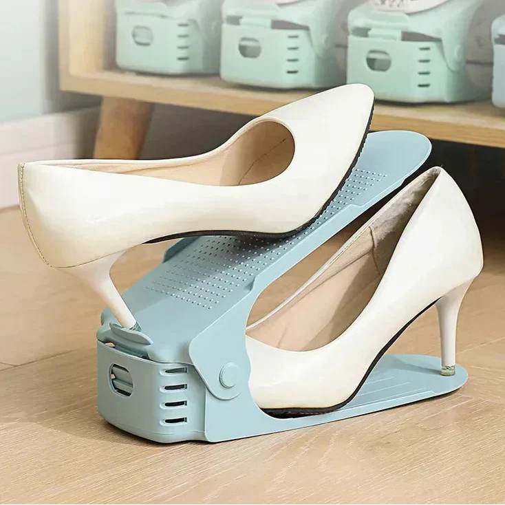 Space-Saving Shoe Organizer Set with Adjustable Stacking Design