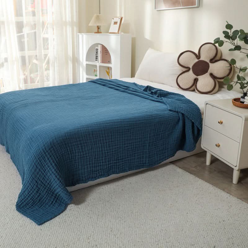 Lightweight Cotton Muslin Throw Blanket - Bohemian Style Comfort