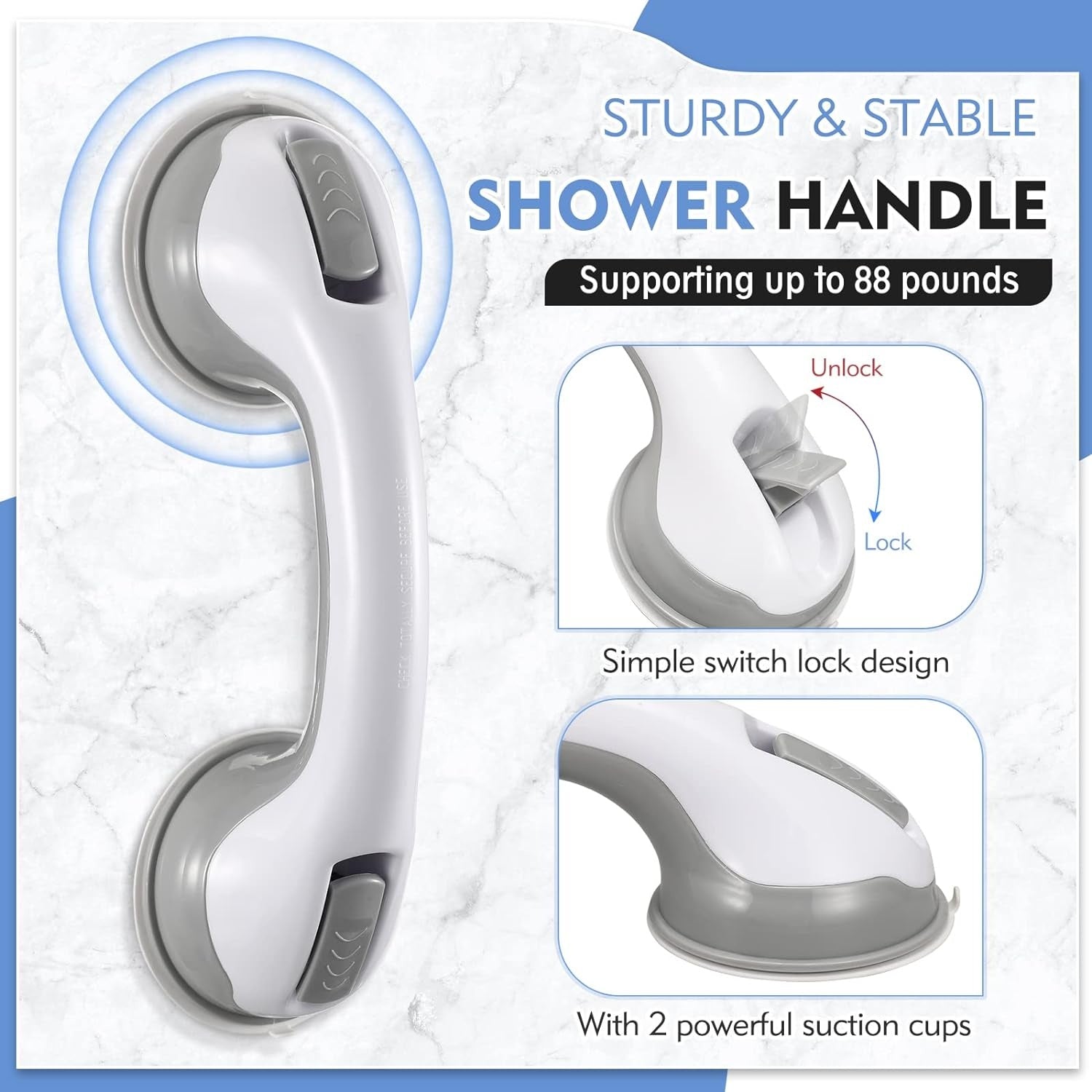 SecureGrip – Bathroom Safety Suction Grab Handle
