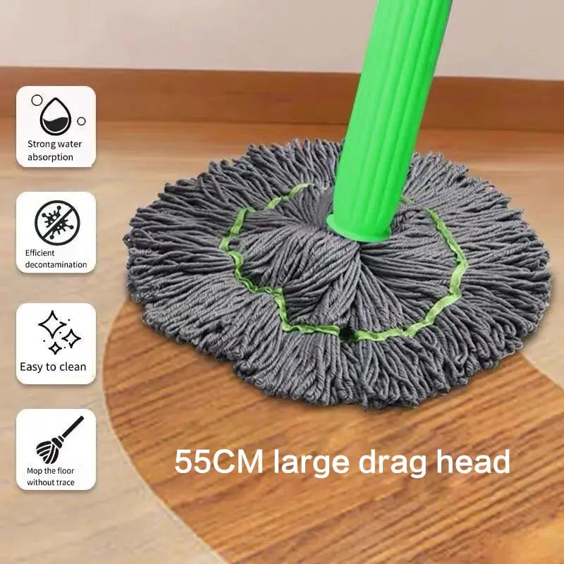 Self-Wringing Microfiber Mop Head | Hands-Free Swivel Joint