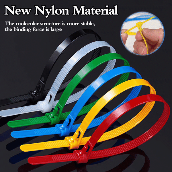 100 Pack of Self-Locking Reusable Nylon Cable Ties