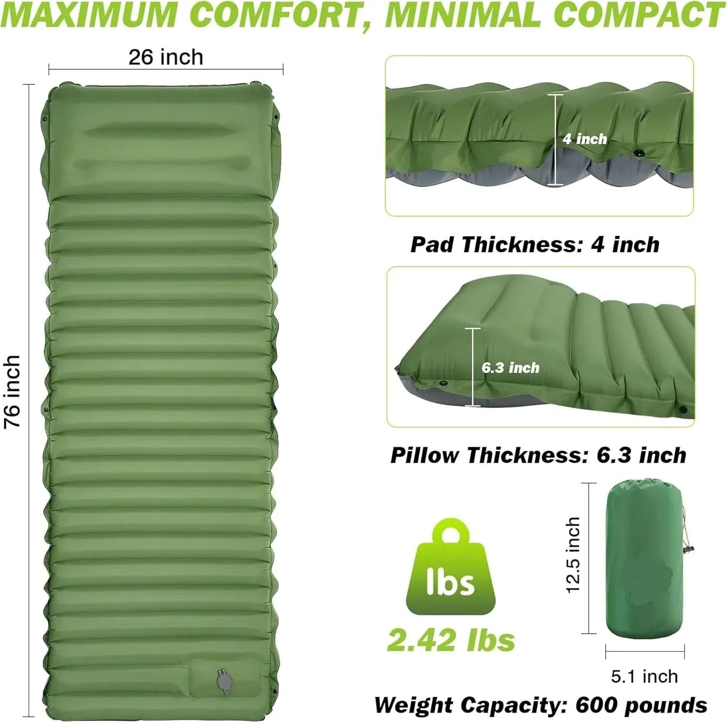 Self-Inflating Sleeping Pad for Camping Adventures