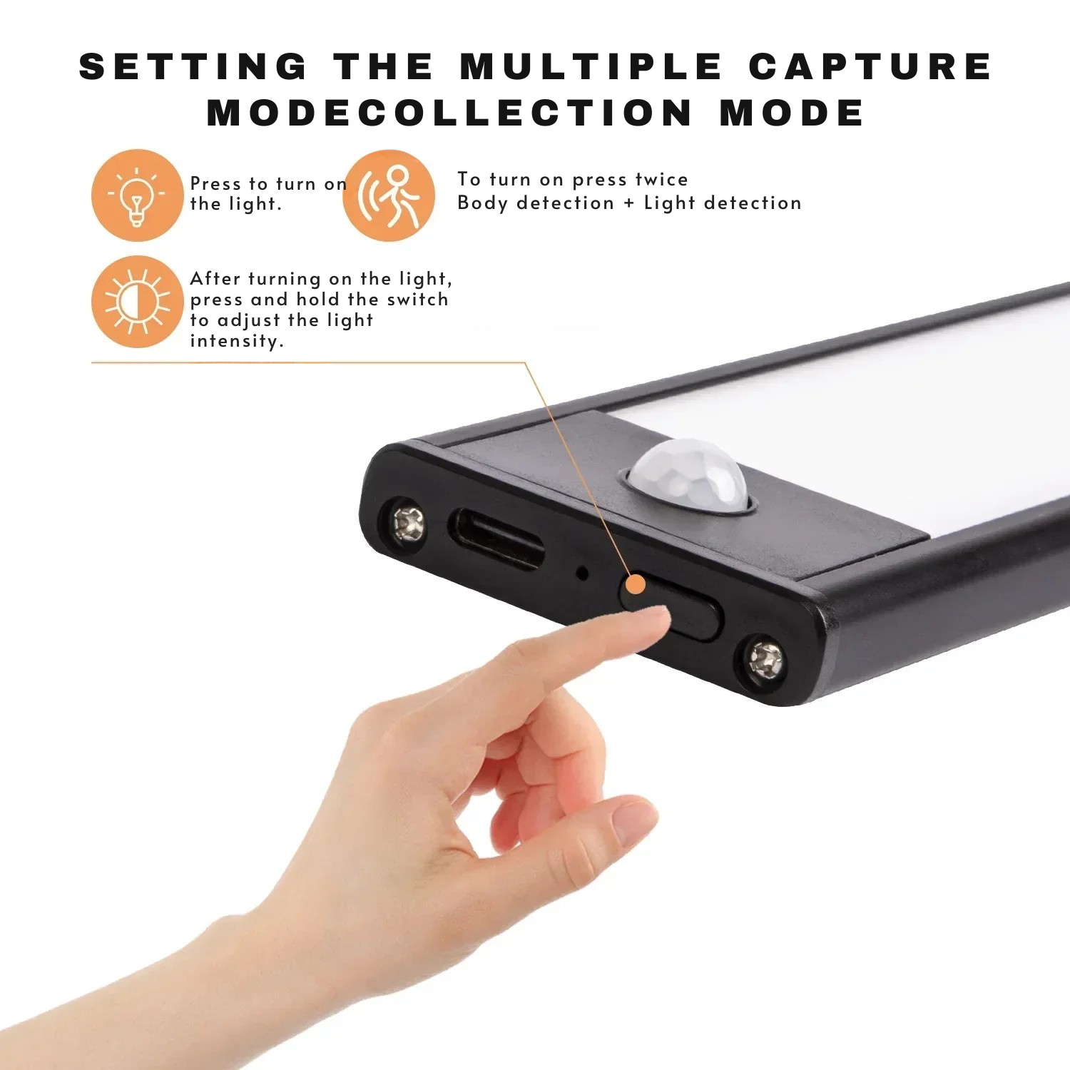 Wireless Dimmable Sensor Light - Rechargeable via USB