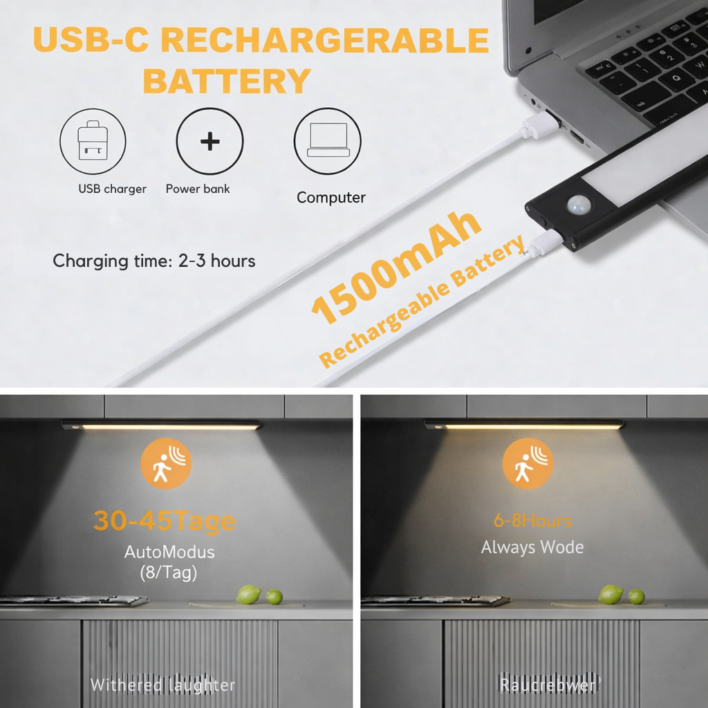 Wireless Dimmable Sensor Light - Rechargeable via USB