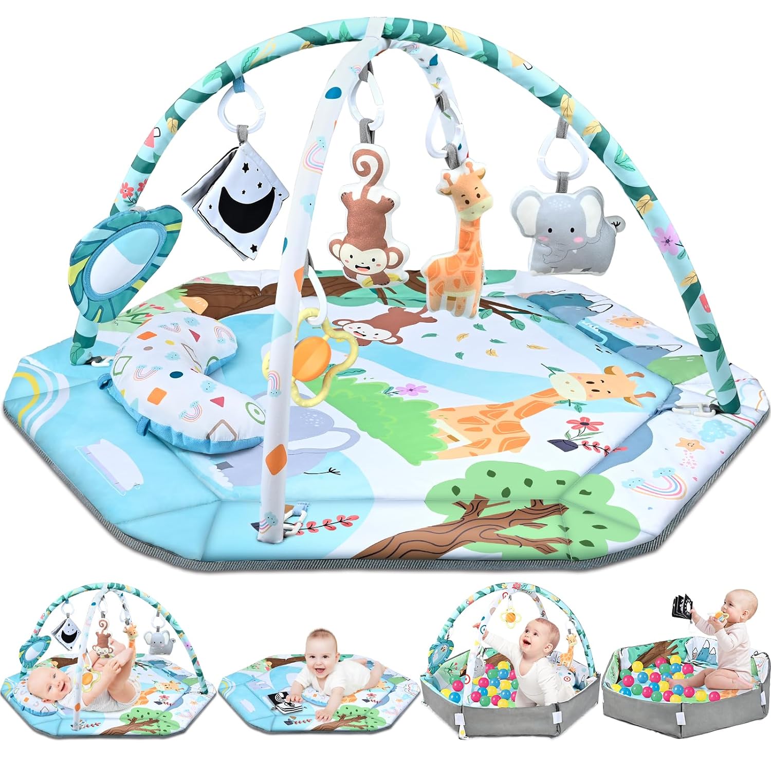PlayNest 8-in-1 Baby Activity Mat for Learning and Fun