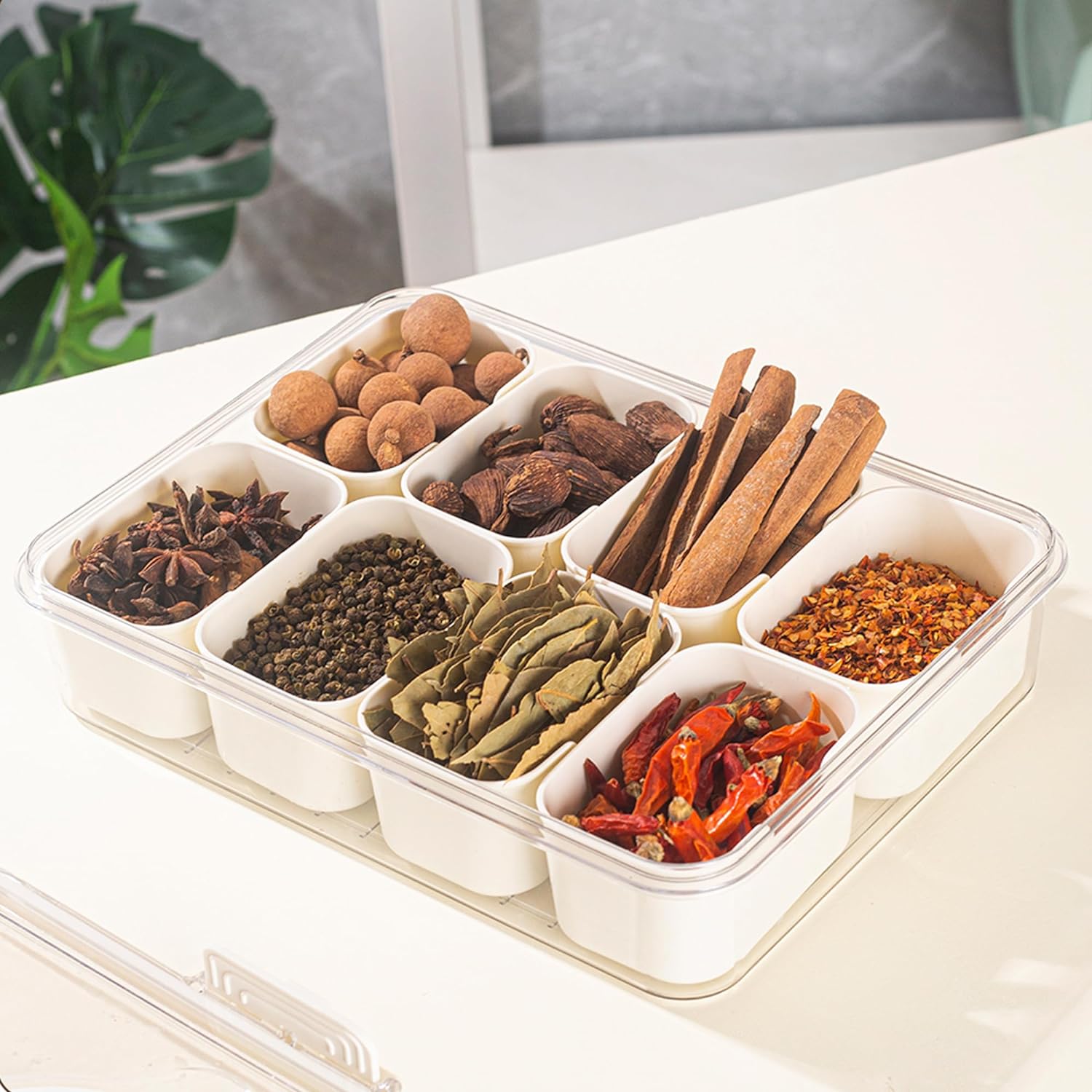 Stylish 8-Section Serving Platter with Comfortable Handles