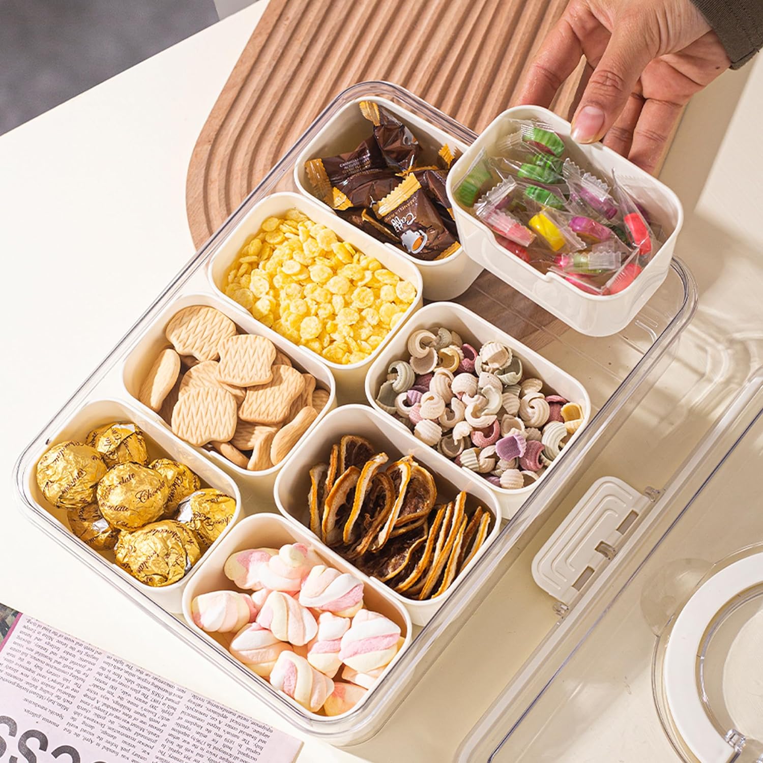 Stylish 8-Section Serving Platter with Comfortable Handles