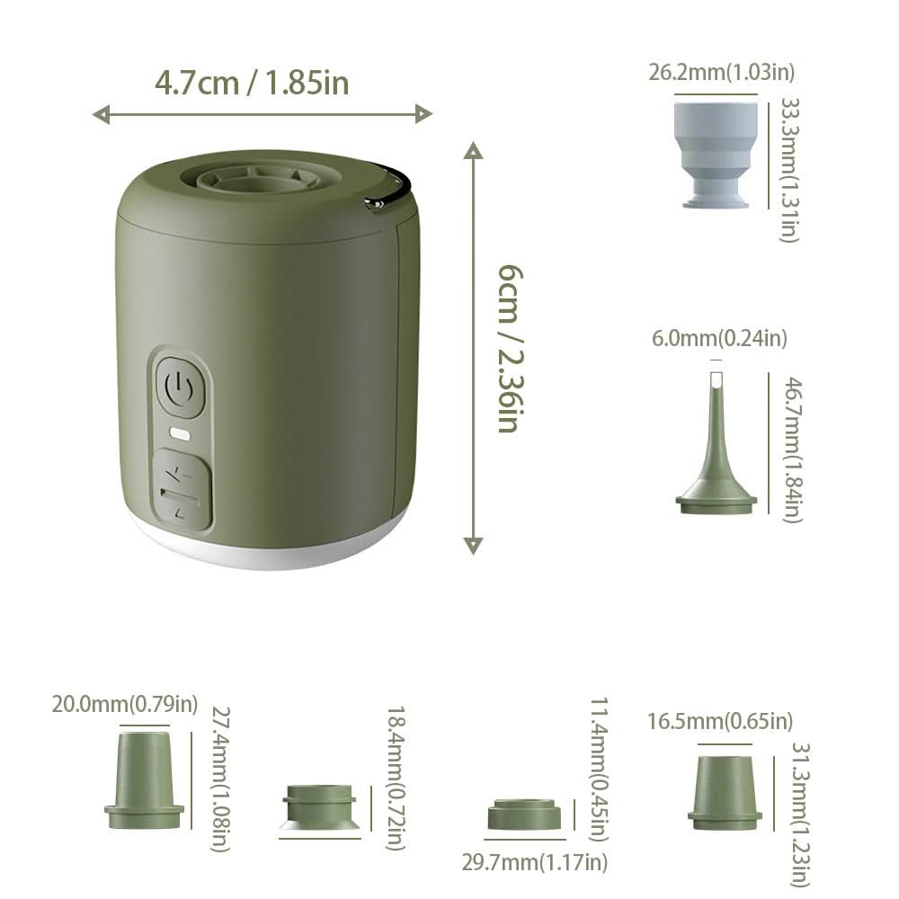 Compact Air Pump with Integrated Camping Light