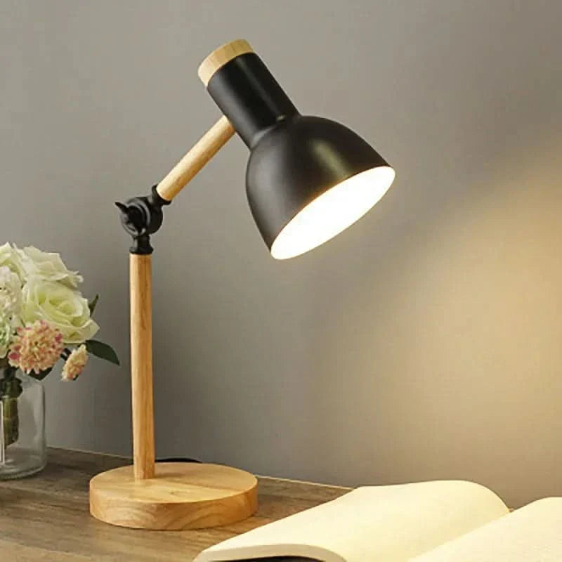 Adjustable Wooden Desk Lamp for Eye Comfort and Soft Lighting