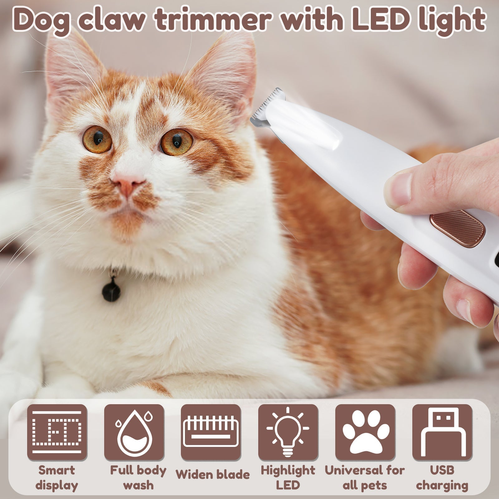 Pet Grooming LED Hair Clipper