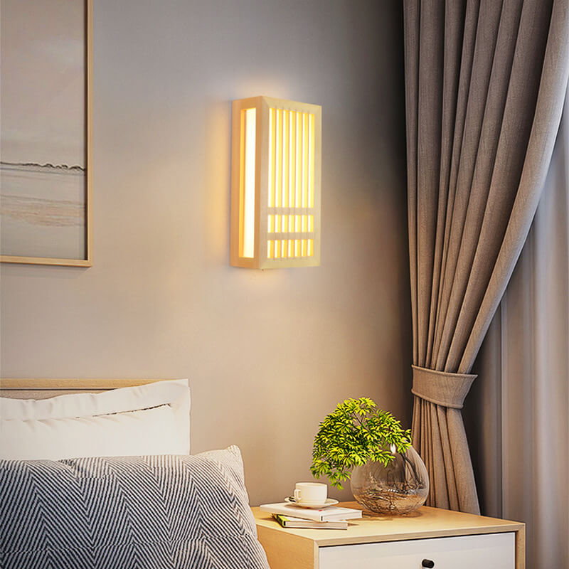 SerenityGlow Wooden LED Wall Lamp for Inviting Atmosphere