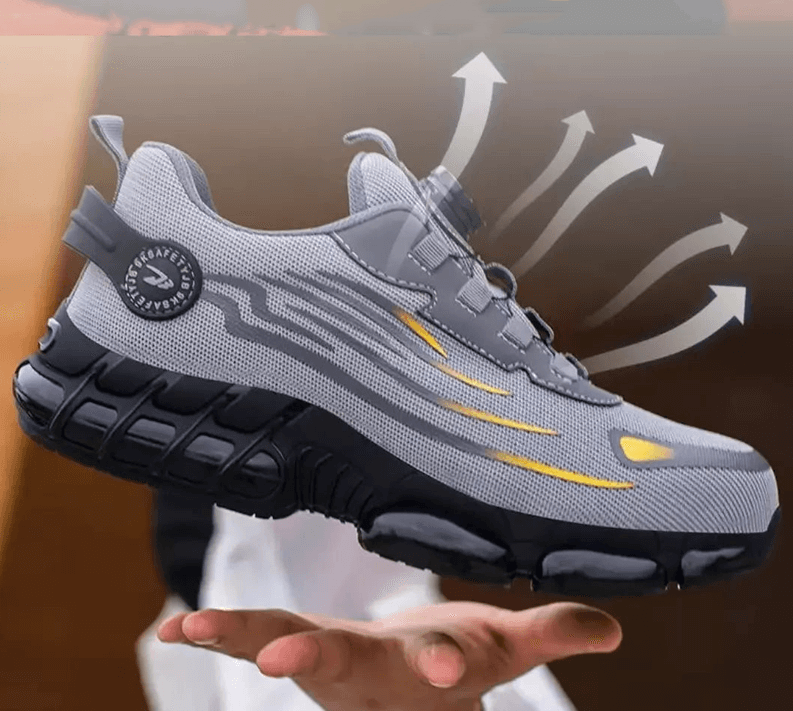 Men's Safety Shoes with Air Cushion Sole | 3-Second Twist Lock | Kevlar Midsole